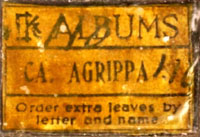 Label on Agrippa case
