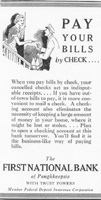 First National Bank Advertisement